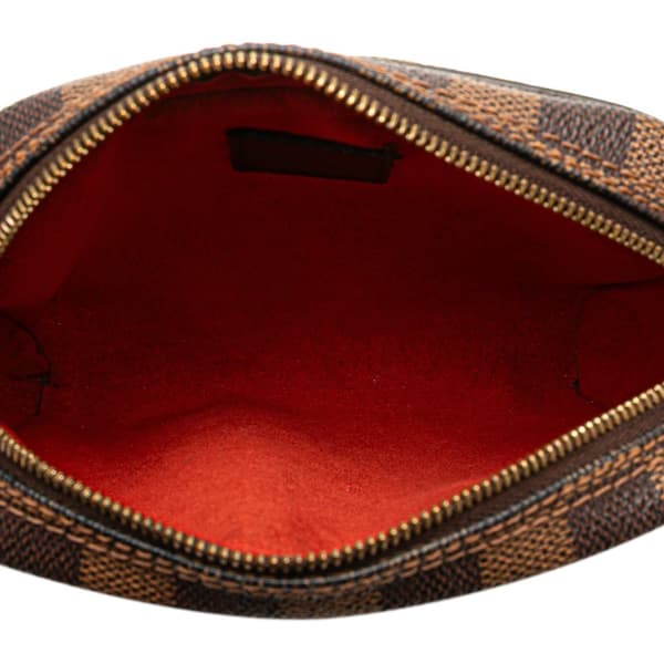 Pre-owned Louis Vuitton Damier Ebene Ipanema Pochette Brown