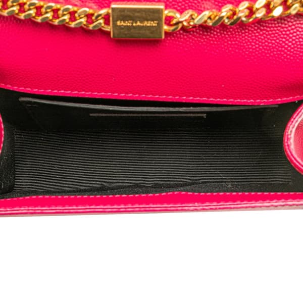 Pre-owned Saint Laurent Small Grain De Poudre Monogram Kate Crossbody Pink