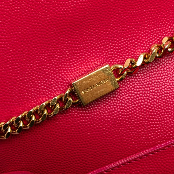 Pre-owned Saint Laurent Small Grain De Poudre Monogram Kate Crossbody Pink