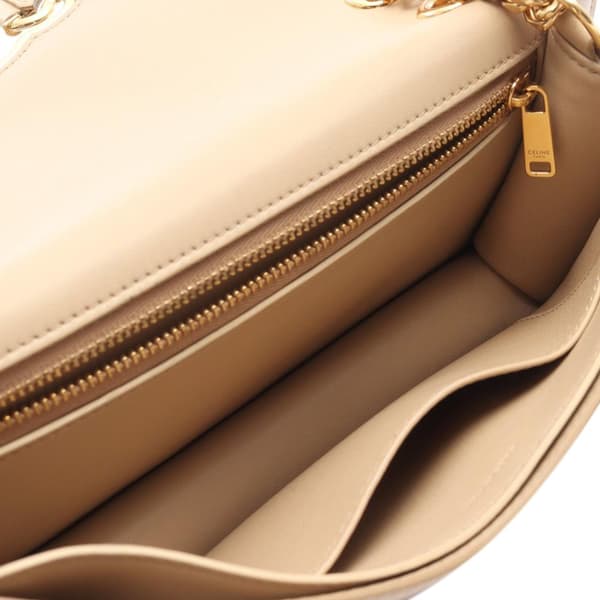 Pre-owned Celine Medium Leather Triomphe Frame Crossbody Brown