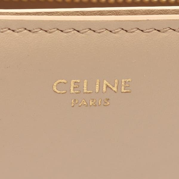 Pre-owned Celine Medium Leather Triomphe Frame Crossbody Brown