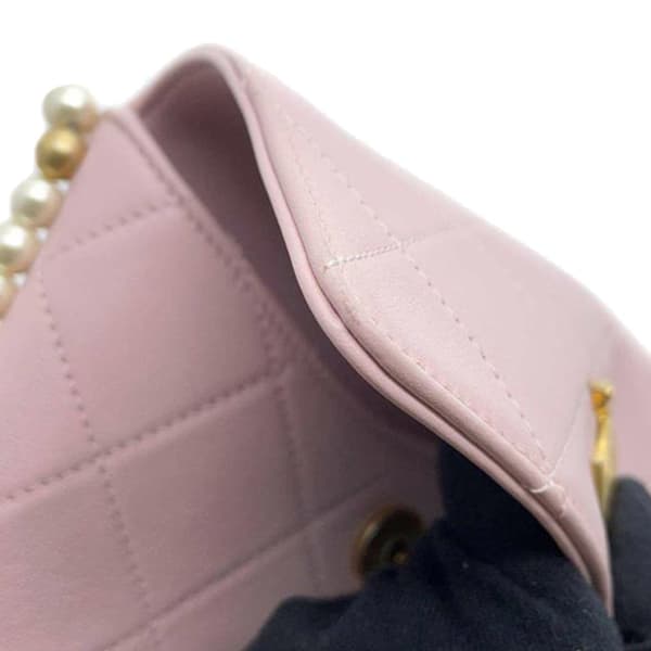 Pre-owned Chanel Small Quilted Calfskin About Pearls Hobo Pink