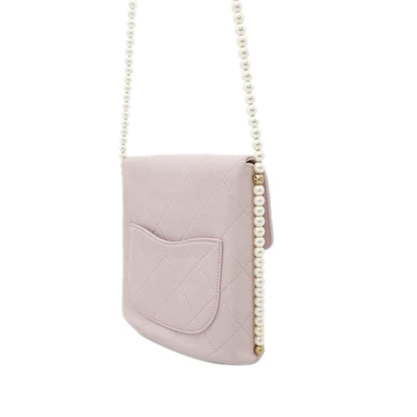 Pre-owned Chanel Small Quilted Calfskin About Pearls Hobo Pink
