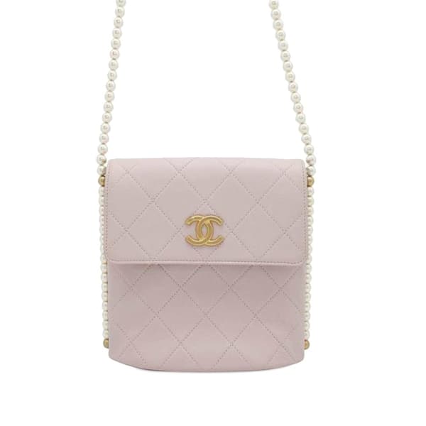 Pre-owned Chanel Small Quilted Calfskin About Pearls Hobo Pink