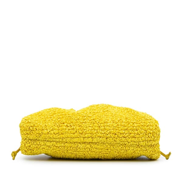 Pre-owned Bottega Veneta Boucle Raffia The Mini Pouch Yellow