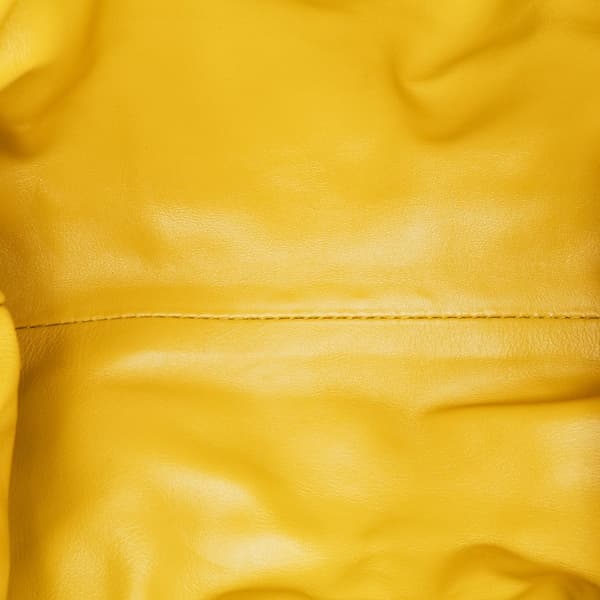 Pre-owned Bottega Veneta Boucle Raffia The Mini Pouch Yellow