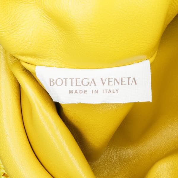 Pre-owned Bottega Veneta Boucle Raffia The Mini Pouch Yellow
