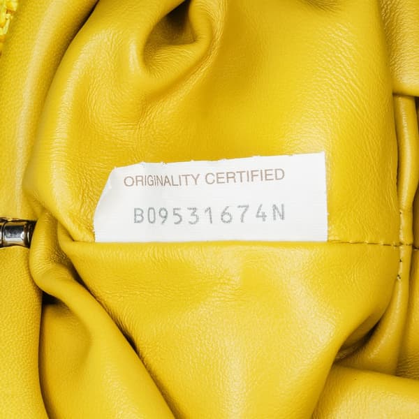 Pre-owned Bottega Veneta Boucle Raffia The Mini Pouch Yellow