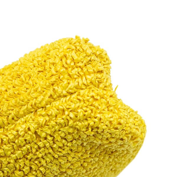 Pre-owned Bottega Veneta Boucle Raffia The Mini Pouch Yellow