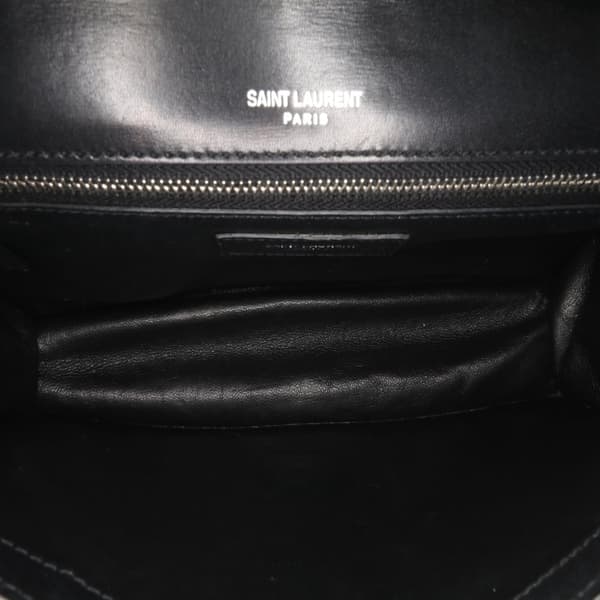 Pre-owned Saint Laurent Studded Leather Monogram Le Sept Chain Bag Black