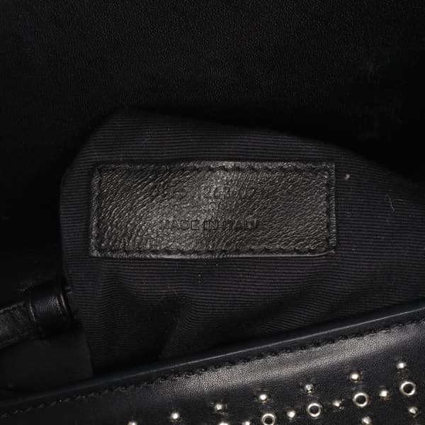 Pre-owned Saint Laurent Studded Leather Monogram Le Sept Chain Bag Black