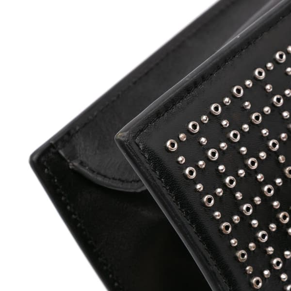 Pre-owned Saint Laurent Studded Leather Monogram Le Sept Chain Bag Black