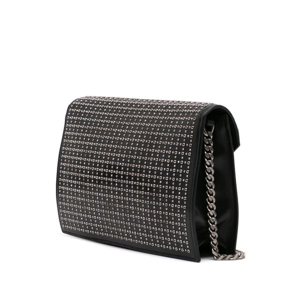 Pre-owned Saint Laurent Studded Leather Monogram Le Sept Chain Bag Black