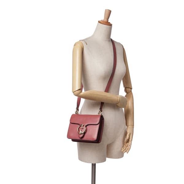 Pre-owned Gucci Small Leather 1973 Crossbody Bag Red