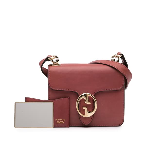 Pre-owned Gucci Small Leather 1973 Crossbody Bag Red