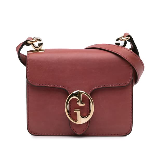 Pre-owned Gucci Small Leather 1973 Crossbody Bag Red