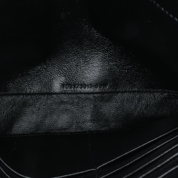 Pre-owned Saint Laurent Leather Monogram Sulpice Wallet on Chain Black