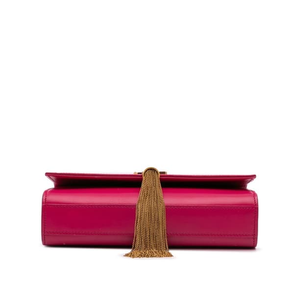Pre-owned Saint Laurent Medium Smooth Calfskin Classic Monogram Kate Tassel Crossbody Pink