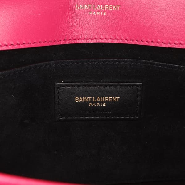 Pre-owned Saint Laurent Medium Smooth Calfskin Classic Monogram Kate Tassel Crossbody Pink