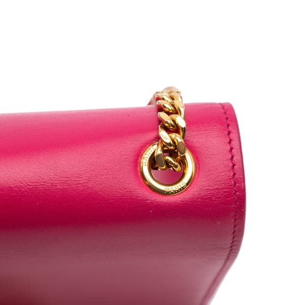 Pre-owned Saint Laurent Medium Smooth Calfskin Classic Monogram Kate Tassel Crossbody Pink
