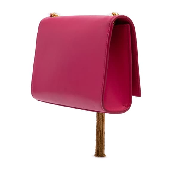 Pre-owned Saint Laurent Medium Smooth Calfskin Classic Monogram Kate Tassel Crossbody Pink