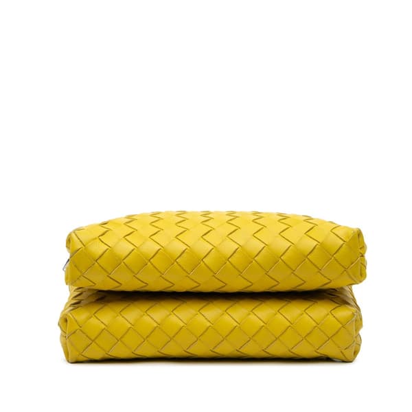 Pre-owned Bottega Veneta Nappa Intrecciato Duo Crossbody Yellow