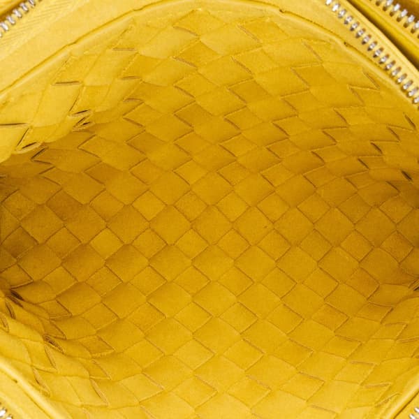 Pre-owned Bottega Veneta Nappa Intrecciato Duo Crossbody Yellow