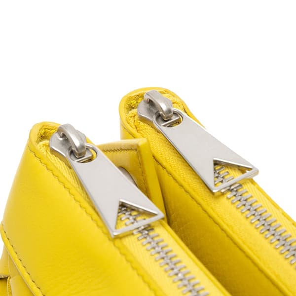 Pre-owned Bottega Veneta Nappa Intrecciato Duo Crossbody Yellow