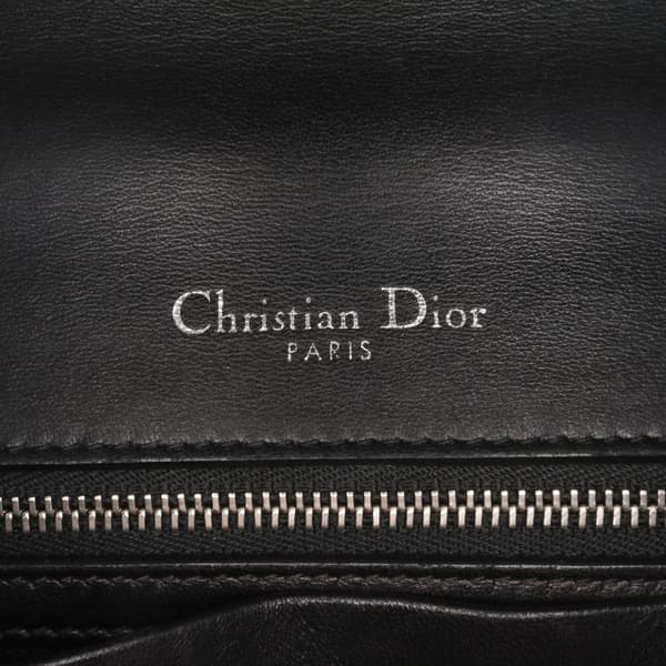 Pre-owned Dior Medium Lambskin Sequin Diorama Flap Black