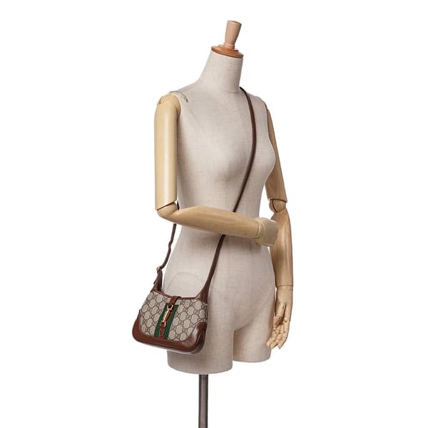Pre-owned Gucci Mini GG Supreme Jackie 1961 Crossbody Brown