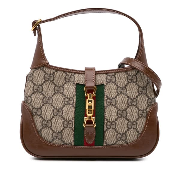 Pre-owned Gucci Mini GG Supreme Jackie 1961 Crossbody Brown