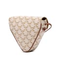Miniatyrbillede 2 af 10: Pre-owned Celine Coated Canvas Triomphe Triangle Crossbody White
