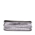 Miniatyrbild 3 av 9: Pre-owned Balenciaga Croc Embossed Lambskin Gossip Wallet on Chain Silver