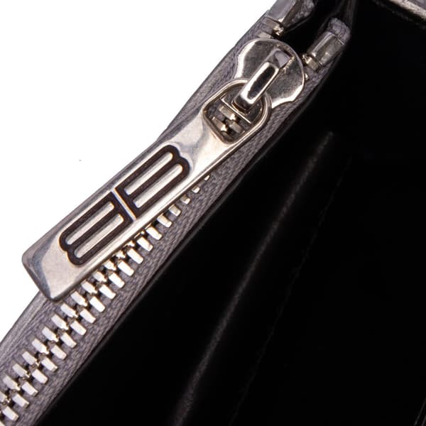 Pre-owned Balenciaga Croc Embossed Lambskin Gossip Wallet on Chain Silver