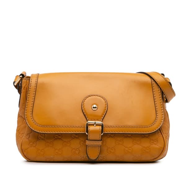 Pre-owned Gucci Guccissima Sukey Crossbody Yellow