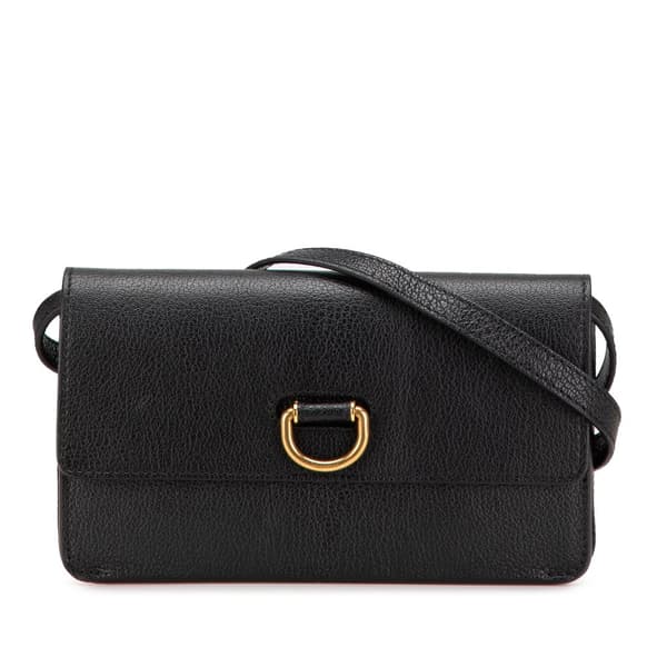 Pre-owned Burberry Leather Hayes D Ring Crossbody Black