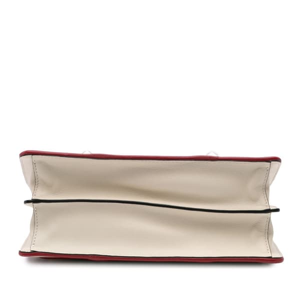 Pre-owned Valentino Medium Tricolor Leather Uptown Crossbody Red