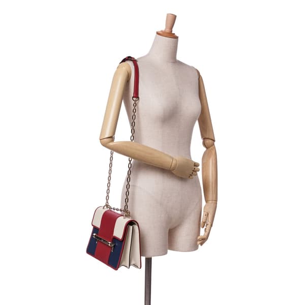 Pre-owned Valentino Medium Tricolor Leather Uptown Crossbody Red