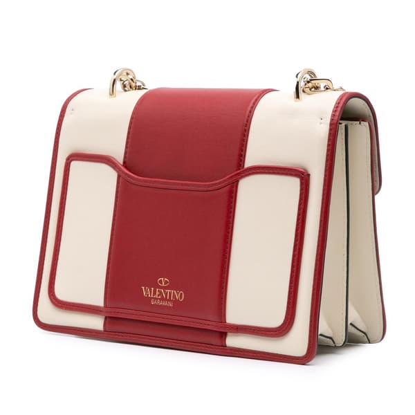 Pre-owned Valentino Medium Tricolor Leather Uptown Crossbody Red