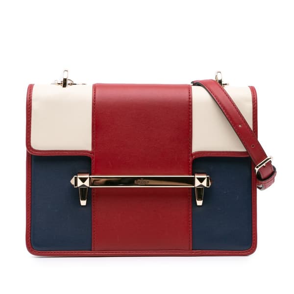 Pre-owned Valentino Medium Tricolor Leather Uptown Crossbody Red