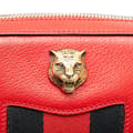 Miniatyrbild 8 av 10: Pre-owned Gucci Leather Animalier Web Disco Crossbody Red