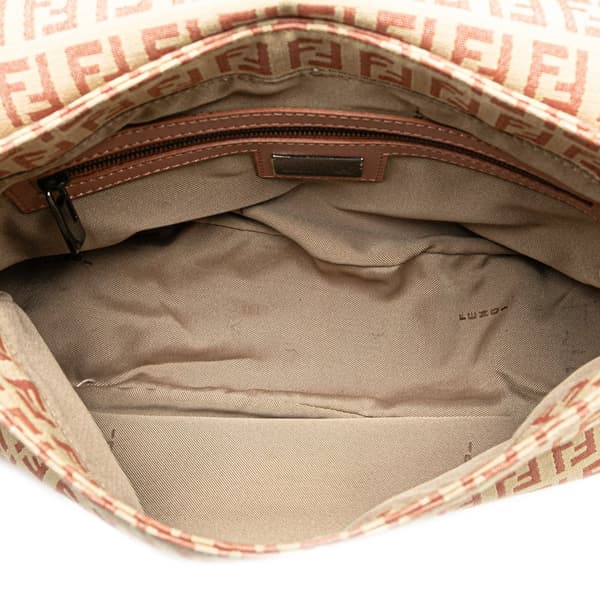 Pre-owned Fendi Zucchino Canvas Crossbody Brown