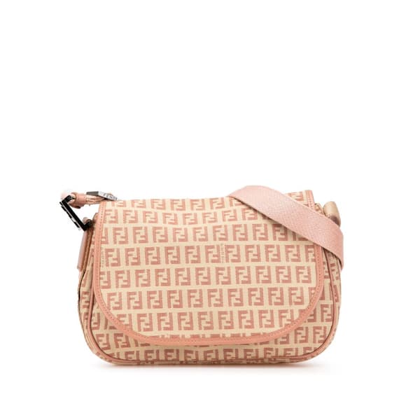 Pre-owned Fendi Zucchino Canvas Crossbody Brown