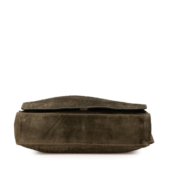 Pre-owned Fendi Zucca Suede Messenger Bag Brown