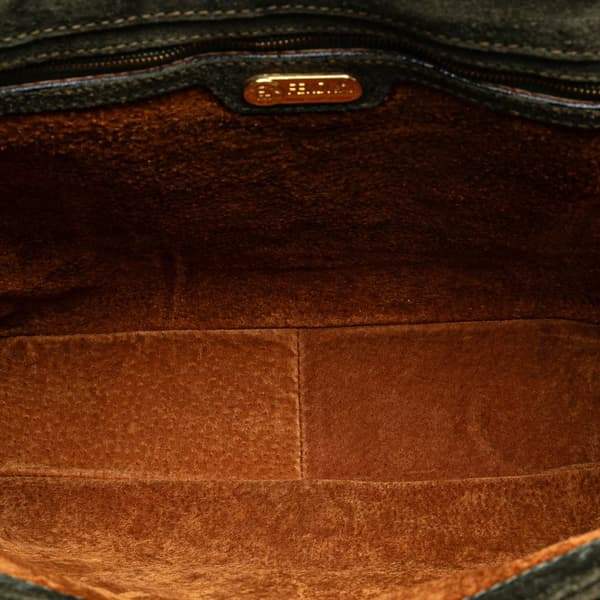 Pre-owned Fendi Zucca Suede Messenger Bag Brown