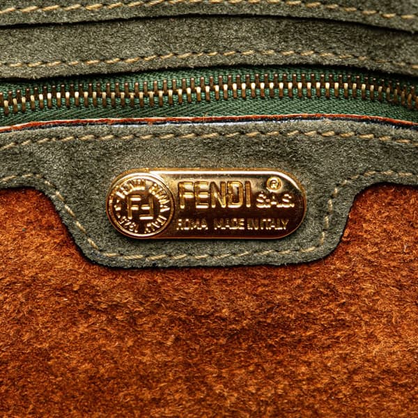 Pre-owned Fendi Zucca Suede Messenger Bag Brown