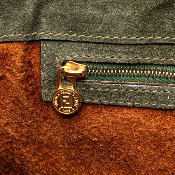 Pre-owned Fendi Zucca Suede Messenger Bag Brown
