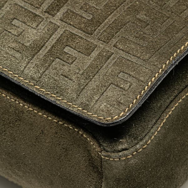 Pre-owned Fendi Zucca Suede Messenger Bag Brown
