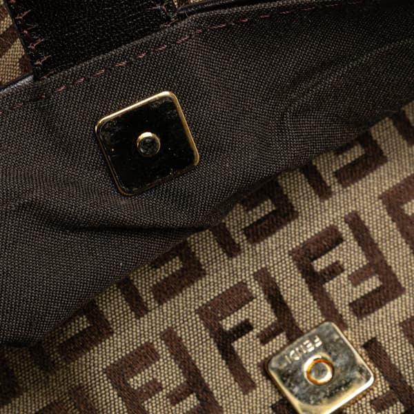 Pre-owned Fendi Zucchino Canvas Crossbody Brown