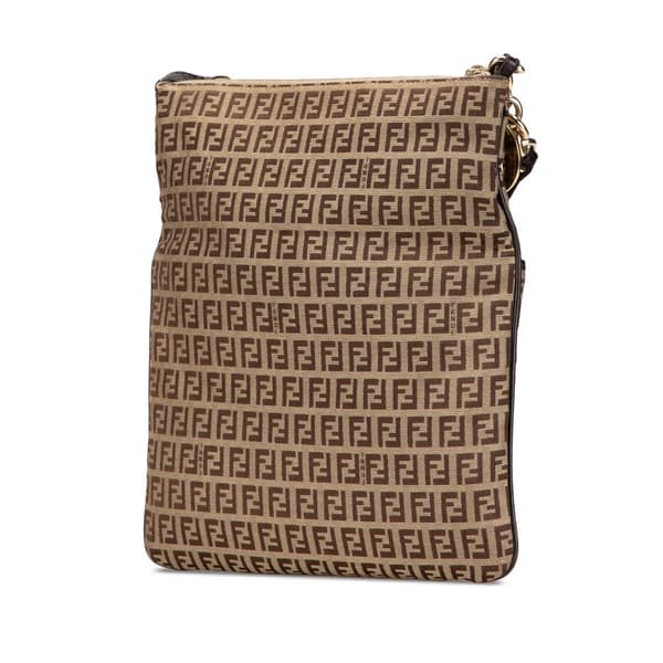Pre-owned Fendi Zucchino Canvas Crossbody Brown